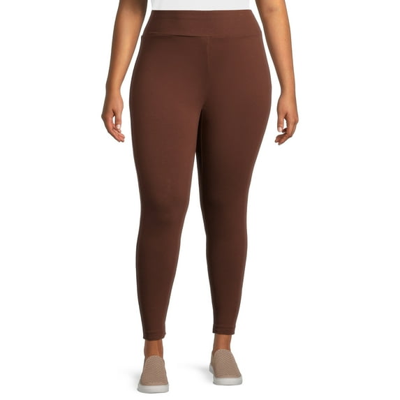 Terra & Sky Women's Plus High Rise Leggings, 27” Inseam, Sizes 0X-4X