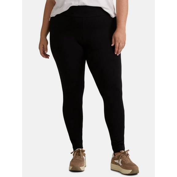 Terra & Sky Women's Plus High Waist Ankle Length Leggings, 27" Inseam, Sizes 0X-5X