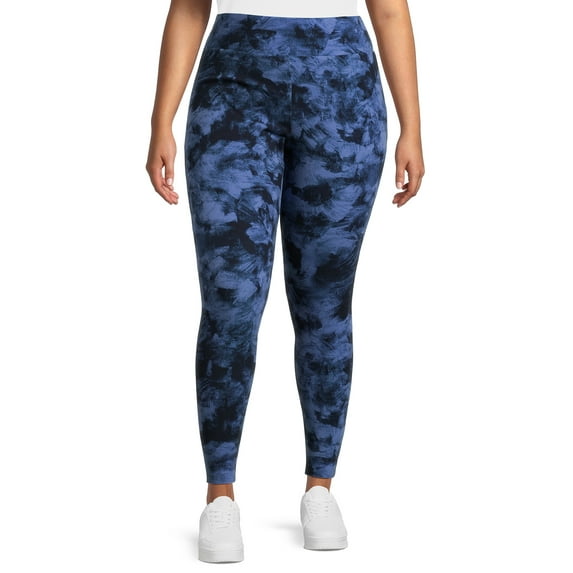 Terra & Sky Women's Plus High Rise Leggings, 27” Inseam, Sizes 0X-4X