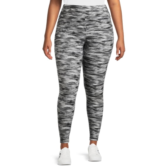 Terra & Sky Women's Plus High Rise Leggings, 27” Inseam, Sizes 0X-4X