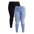 thumbnail image 1 of Terra & Sky Women's Plus High-Rise Skinny Jegging, 27” Inseam, 2-Pack, Sizes 0X-5X, 1 of 5