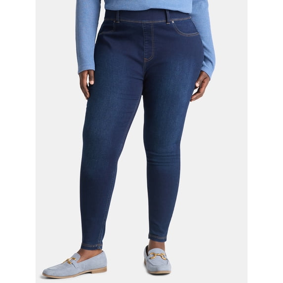Terra & Sky Women's Plus High Rise Skinny Jegging, 28" Inseam, Sizes 0X-4X