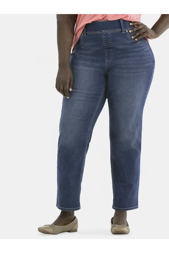 Women's Plus High Rise Straight Leg Jeggings, 29" Inseam, Sizes 0X-4X