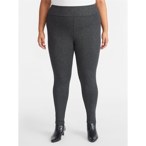 Terra & Sky Women's Plus High Waist Ankle Length Leggings, 27" Inseam, Sizes 0X-5X