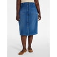 thumbnail image 1 of Terra & Sky Women's Plus Size Knit Denim Skirt, 30" Length, Sizes 16W-24W, 1 of 5