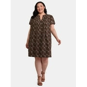 Terra & Sky Women’s Plus Linen Blend Pintuck Dress, Sizes 0X-5X