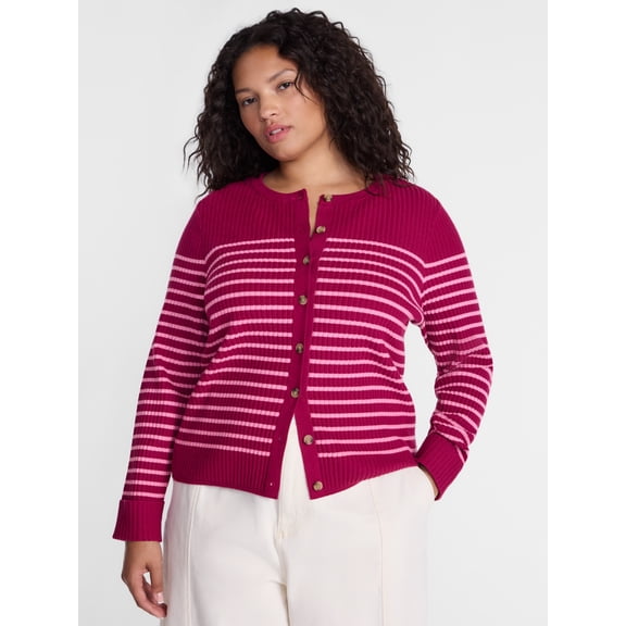 Terra & Sky Women's Plus Cardigan with Long Sleeves, Lightweight, Sizes 0X-5X