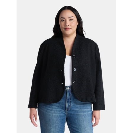 Terra & Sky Women's Plus Cocoon Jacket, Midweight, Sizes 0X-5X