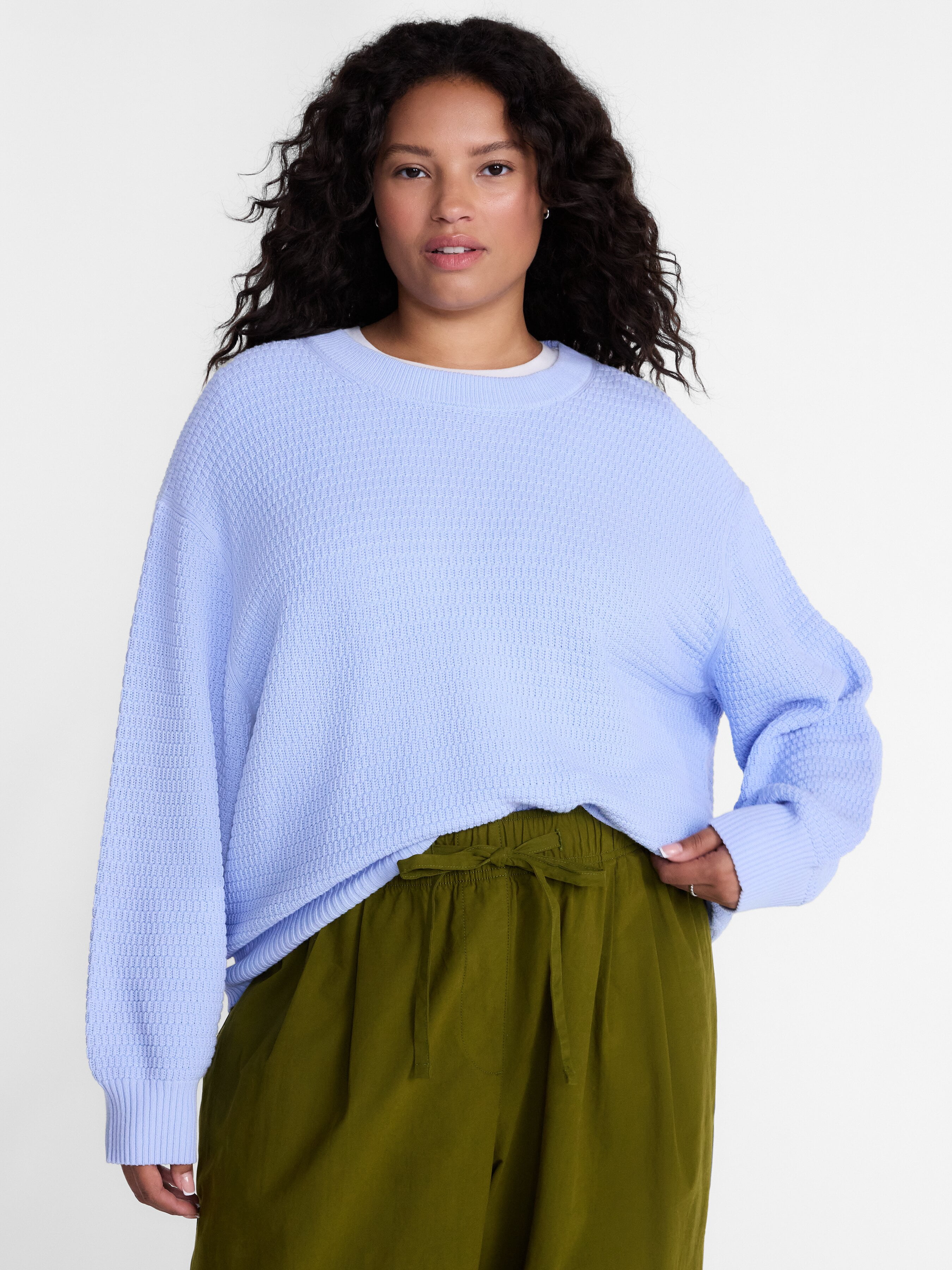 Terra & Sky Women's Plus Long Sleeve Knitted Pullover Sweater, Sizes 0X-5X
