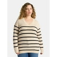 thumbnail image 1 of Terra & Sky Women's Plus V-Neck Fine Gauge Pullover Sweater, Lightweight, Sizes 0X-5X, 1 of 5