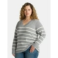 thumbnail image 1 of Terra & Sky Women's Plus V-Neck Fine Gauge Pullover Sweater, Lightweight, Sizes 0X-5X, 1 of 5