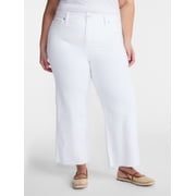 Terra & Sky Women's Plus Mid Rise Wide Leg Ankle Cut Hem Jeans, 26" Inseam, Sizes 16W-24W