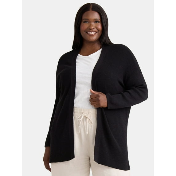 Terra & Sky Women's Plus Open-Front Cardigan, Lightweight, Sizes 0X-4X