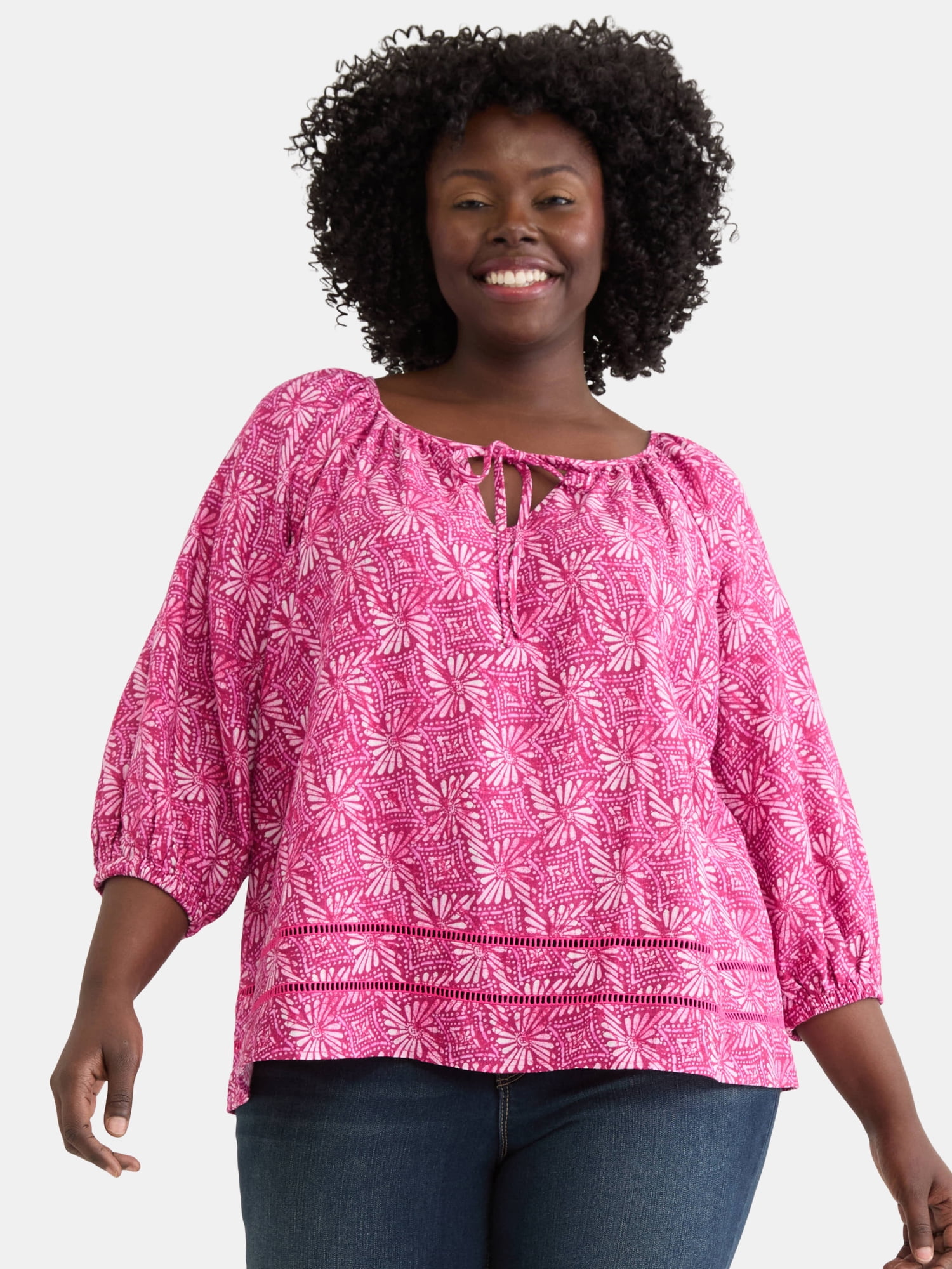 terra and sky peasant top