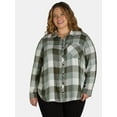 thumbnail image 1 of Terra & Sky Women's Plus Plaid Button-Down Shirt, Sizes 0X-5X, 1 of 5