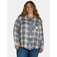 thumbnail image 1 of Terra & Sky Women's Plus Plaid Button-Down Shirt, Sizes 0X-5X, 1 of 5