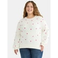 thumbnail image 1 of Terra & Sky Women's Plus Printed Pullover Sweater with Long-Sleeves, Midweight, Sizes 0X-5X, 1 of 5