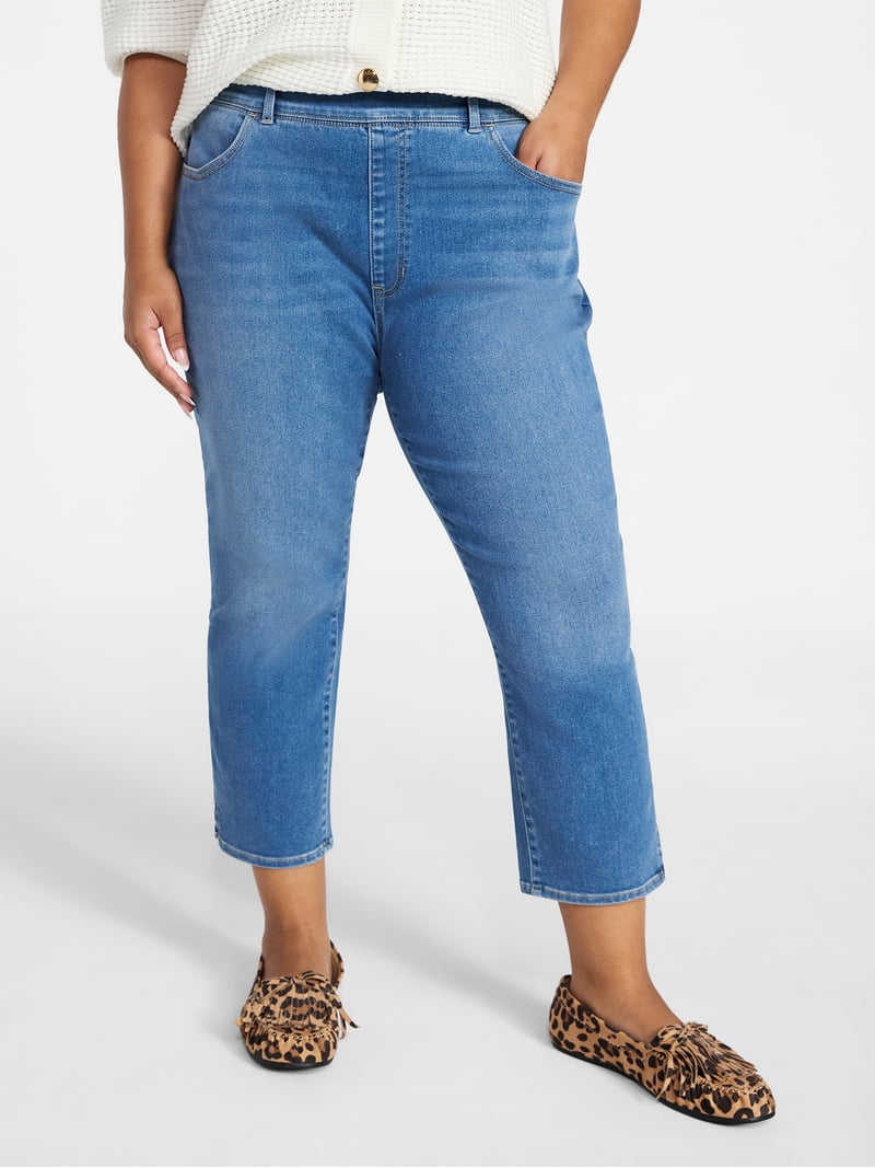 Terra & Sky Women's Plus Pull-On High Rise Capri Jegging, 23