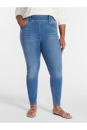Women's Plus Size Pull On High Rise Skinny Jeggings, 28" Inseam, Sizes 0X-4X