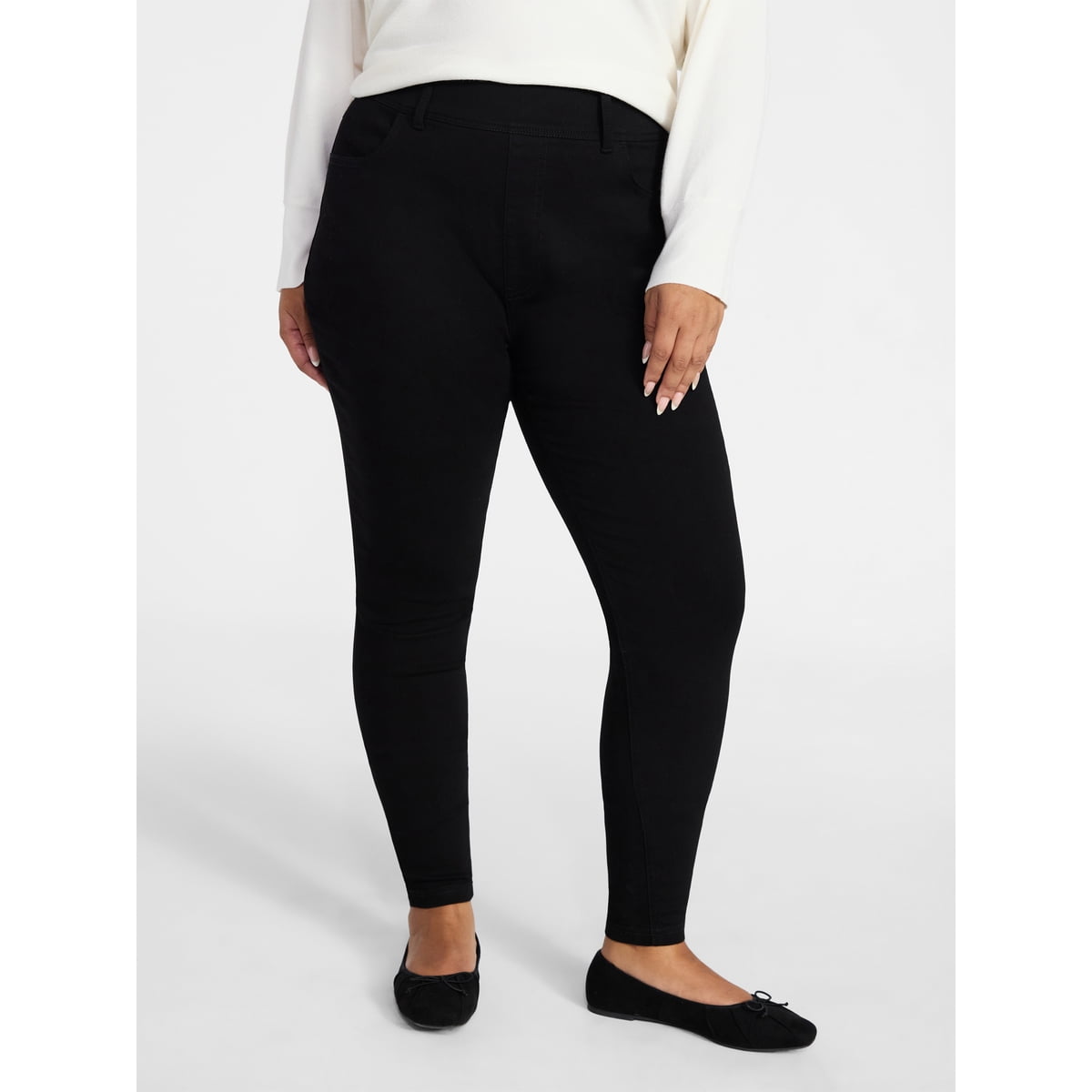 Women's Plus Size Pull On High Rise Skinny Jeggings, 28" Inseam, Sizes 0X-5X