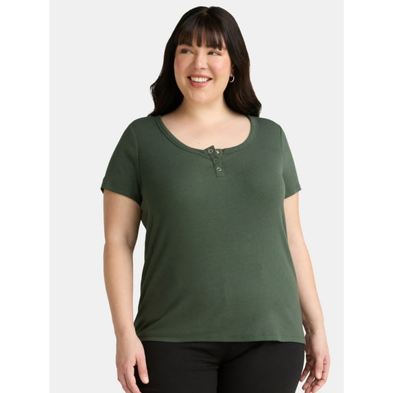 Terra & Sky Women’s Plus Rib Tee, Sizes 0X-5X