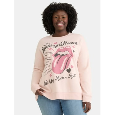 Terra & Sky Women's Plus Rolling Stones Graphic Sweatshirt, Sizes 0X-5X