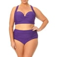 thumbnail image 1 of Terra & Sky Women's Plus Ruched High Waist Bikini Bottom, 1 of 6