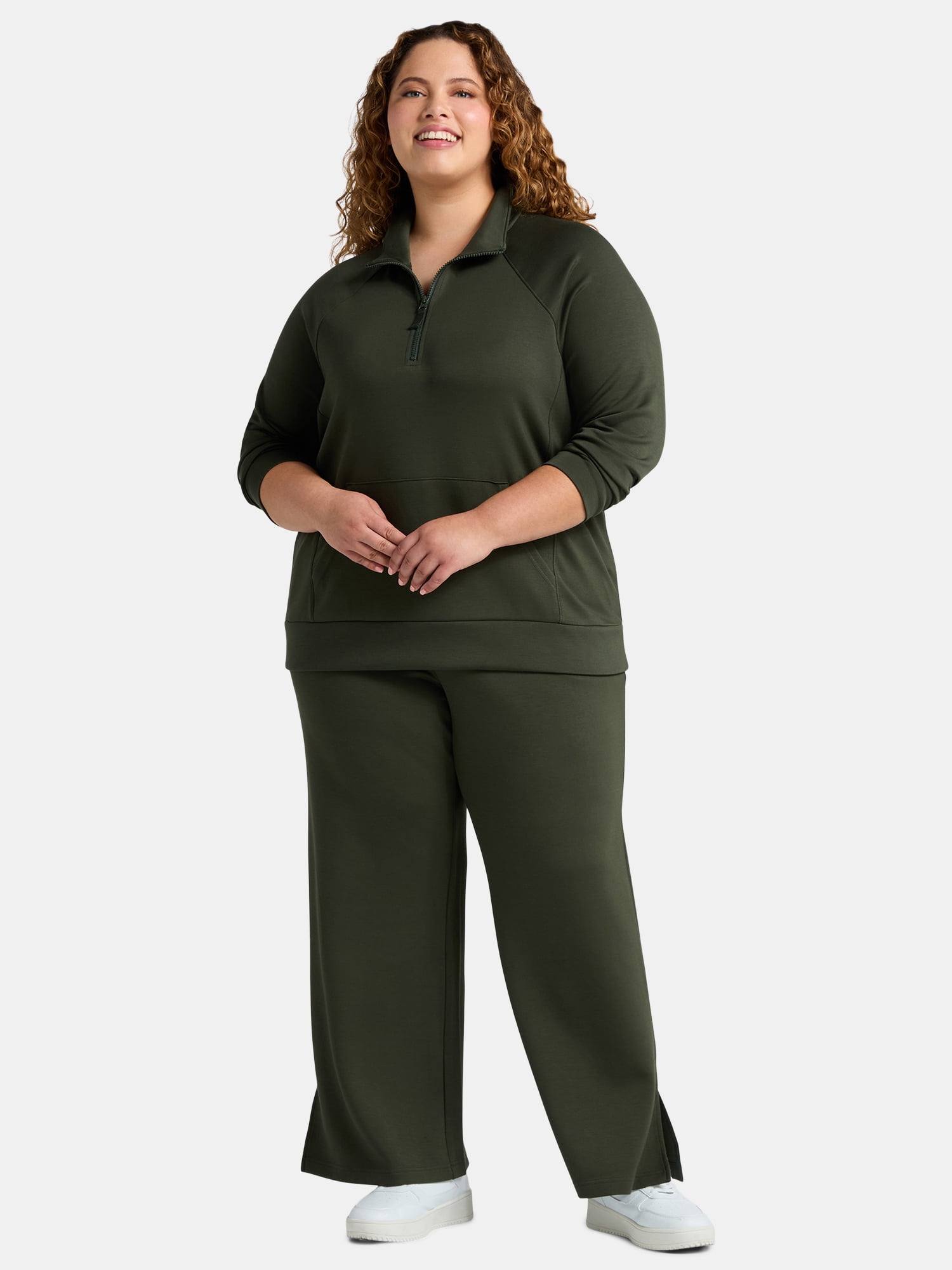 Terra & Sky Women's Plus Scuba Knit Sweatshirt and Sweatpants Set, 2-Piece, Sizes 0X-4X