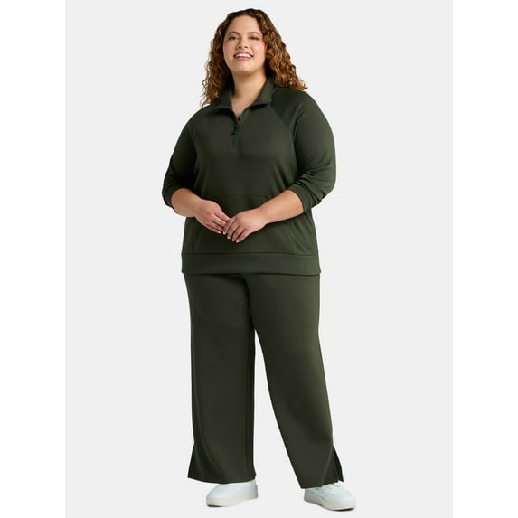 Terra & Sky Women's Plus Scuba Knit Sweatshirt and Sweatpants Set, 2-Piece, Sizes 0X-4X