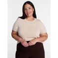 thumbnail image 1 of Terra & Sky Women's Plus Sweater Top with Short Sleeves, Lightweight, Sizes 0X-5X, 1 of 6