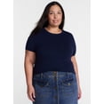 thumbnail image 1 of Terra & Sky Women's Plus Sweater Top with Short Sleeves, Lightweight, Sizes 0X-5X, 1 of 6