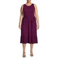 thumbnail image 1 of Terra & Sky Women's Plus Size Belted Knit Tank Dress, 1 of 5