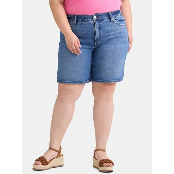 Terra & Sky Women's Plus Size Bermuda Short, 9" Inseam, Sizes 16W-24W