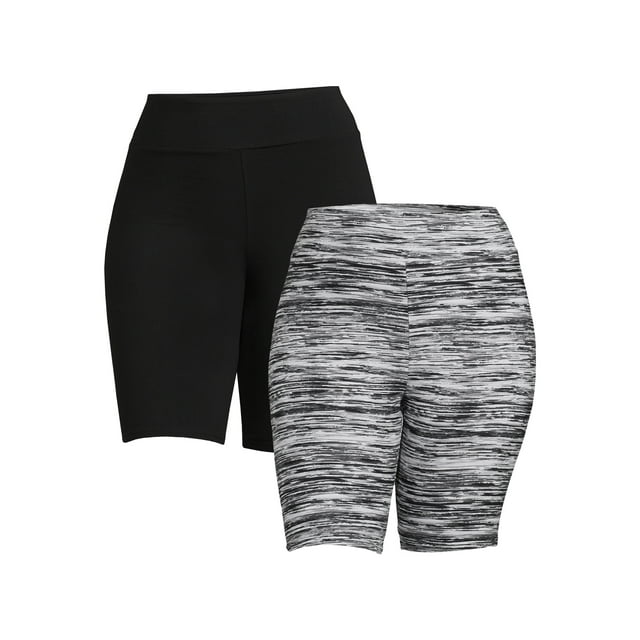 Terra & Sky Women's Plus Size Bike Shorts, 2Pack