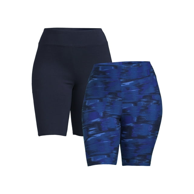 Terra & Sky Women's Plus Size Bike Shorts, 2Pack