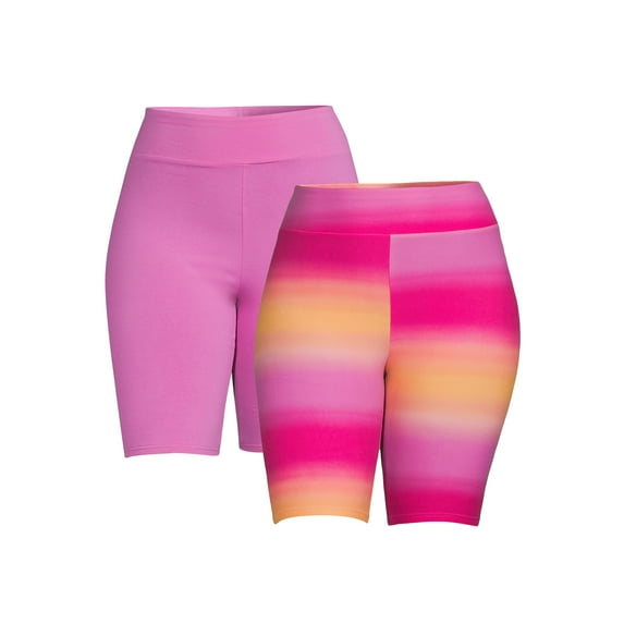 Terra & Sky Women's Plus Size Bike Shorts, 2-Pack