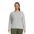 thumbnail image 1 of Terra & Sky Women's Plus Size Boatneck Sweater, Sizes 0X-4X, 1 of 5