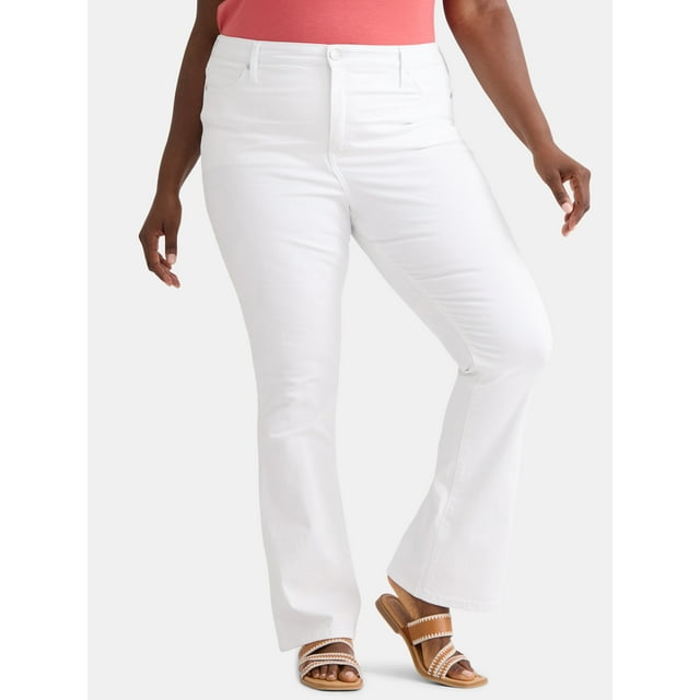 Terra & Sky Women's Plus Size Bootcut High Rise Jeans, 32” Inseam Regular