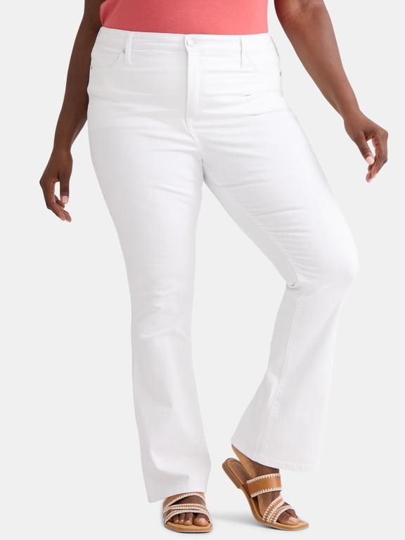 Women's Plus Size Bootcut High Rise Jeans, Available in Short and Regular Inseams