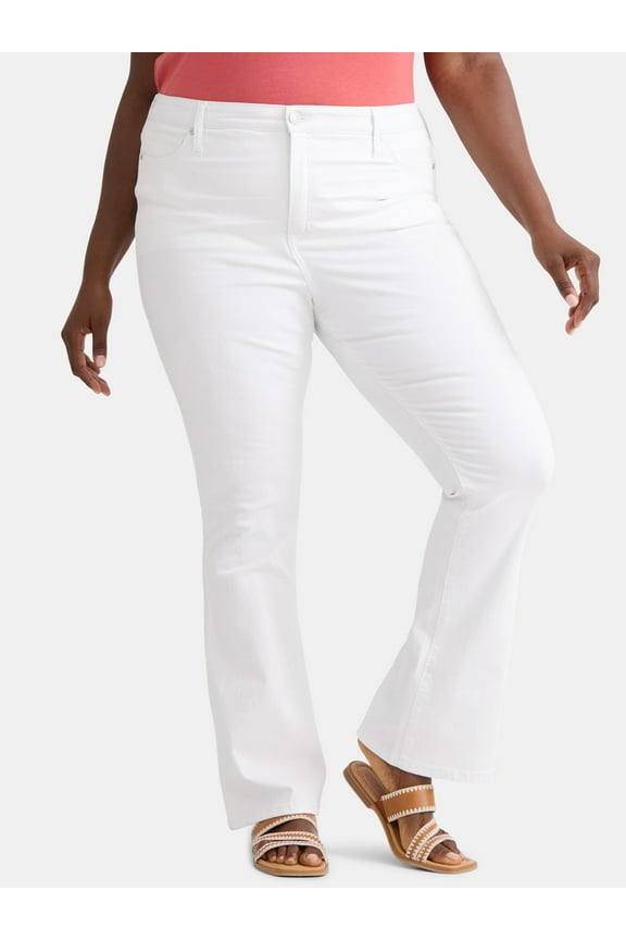 Women's Plus Size Bootcut High Rise Jeans, Available in Short and Regular Inseams
