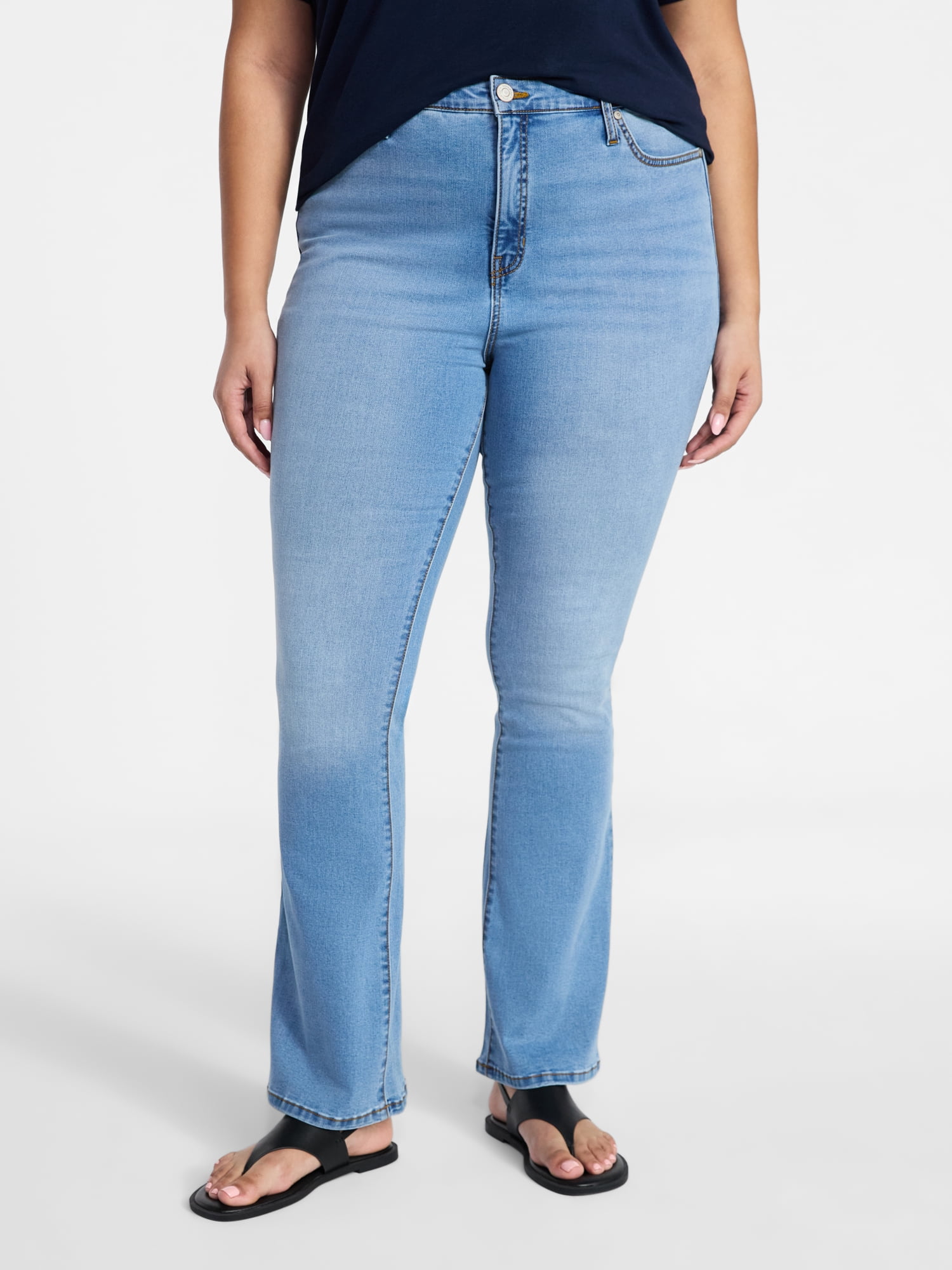 Terra & Sky Women's Plus High Rise Bootcut Jeans, Sizes 16W-28W