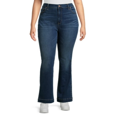 Terra & Sky Women's Plus Size Bootcut Side Slit Jeans, 31" Inseam, Sizes 16W-24W