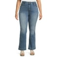 thumbnail image 1 of Terra & Sky Women's Plus Size Bootcut Side Slit Jeans, 31" Inseam, Sizes 16W-24W, 1 of 5
