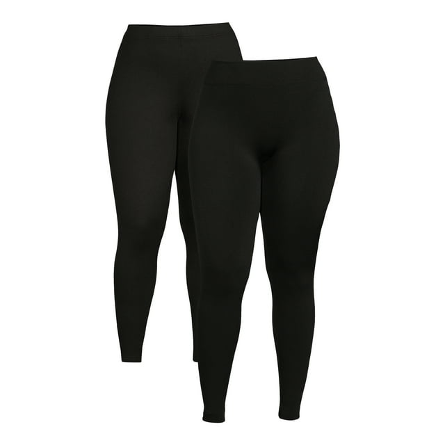 Terra & Sky Women's Plus Size Brushed Leggings, 2-Pack - Walmart.com