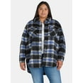 thumbnail image 1 of Terra & Sky Women's Plus Size Brushed Plaid Button Down Shacket, 0X-5X, 1 of 5