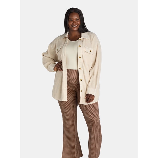 Elana Waffle Knit Shacket - Regular - Mocha - SIZE LARGE main image 1