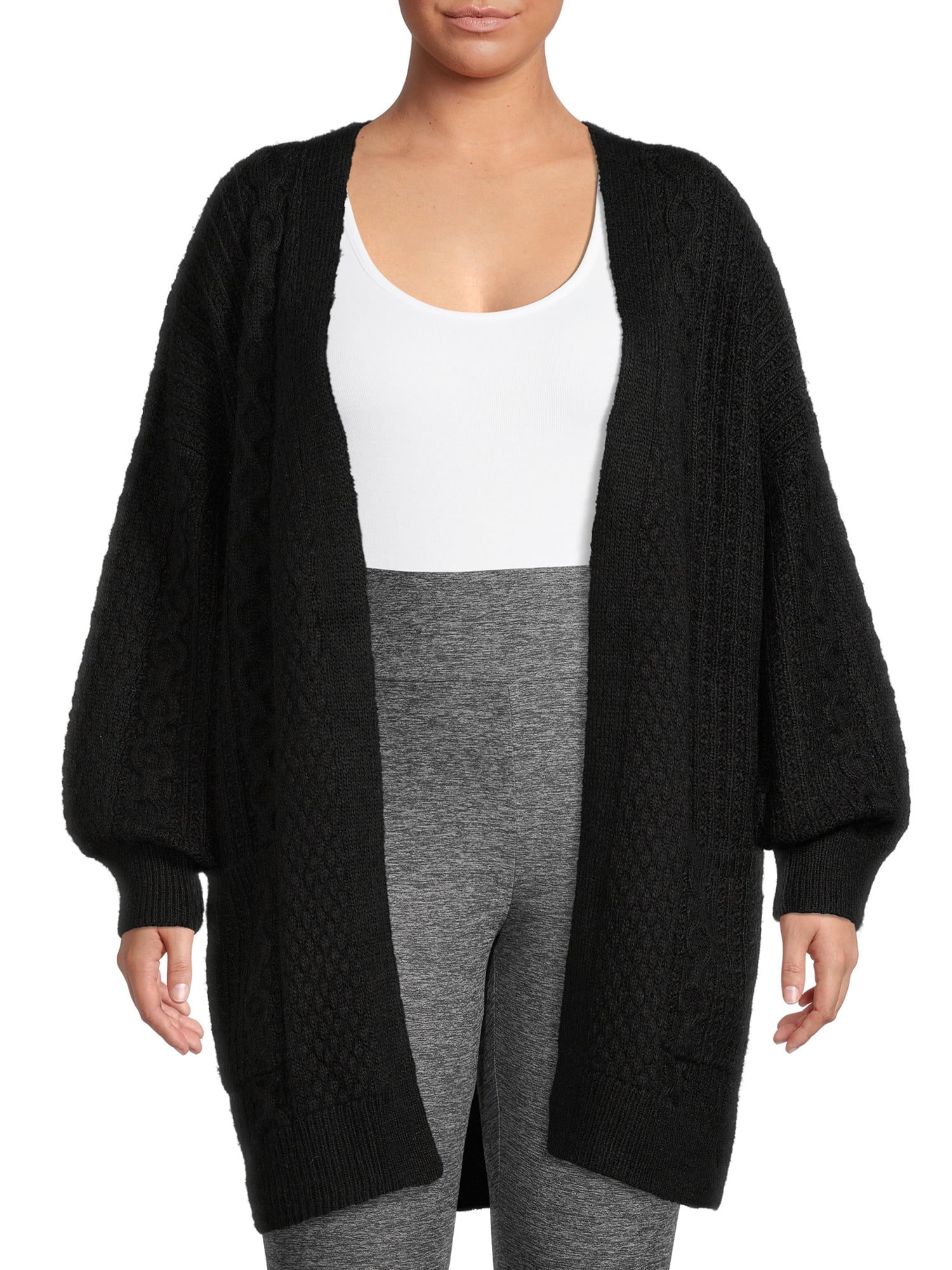 Jessica London Women's Plus Size Cable Duster Sweater Long Cardigan