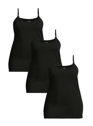 Women's Black Plus Lace Detail Woven Cami Top