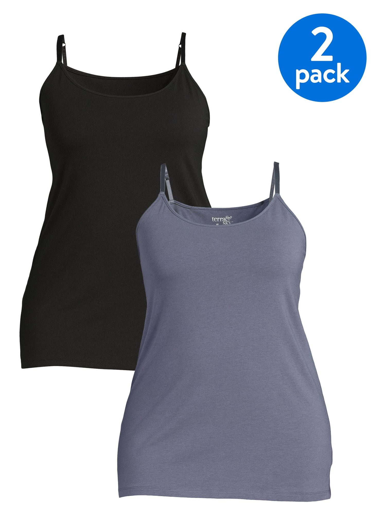 トップス jonnlynx 'tank +cami' size F Terra & Sky Women's Plus Size Cami Tank Top, 2 Pack - Walmart.com