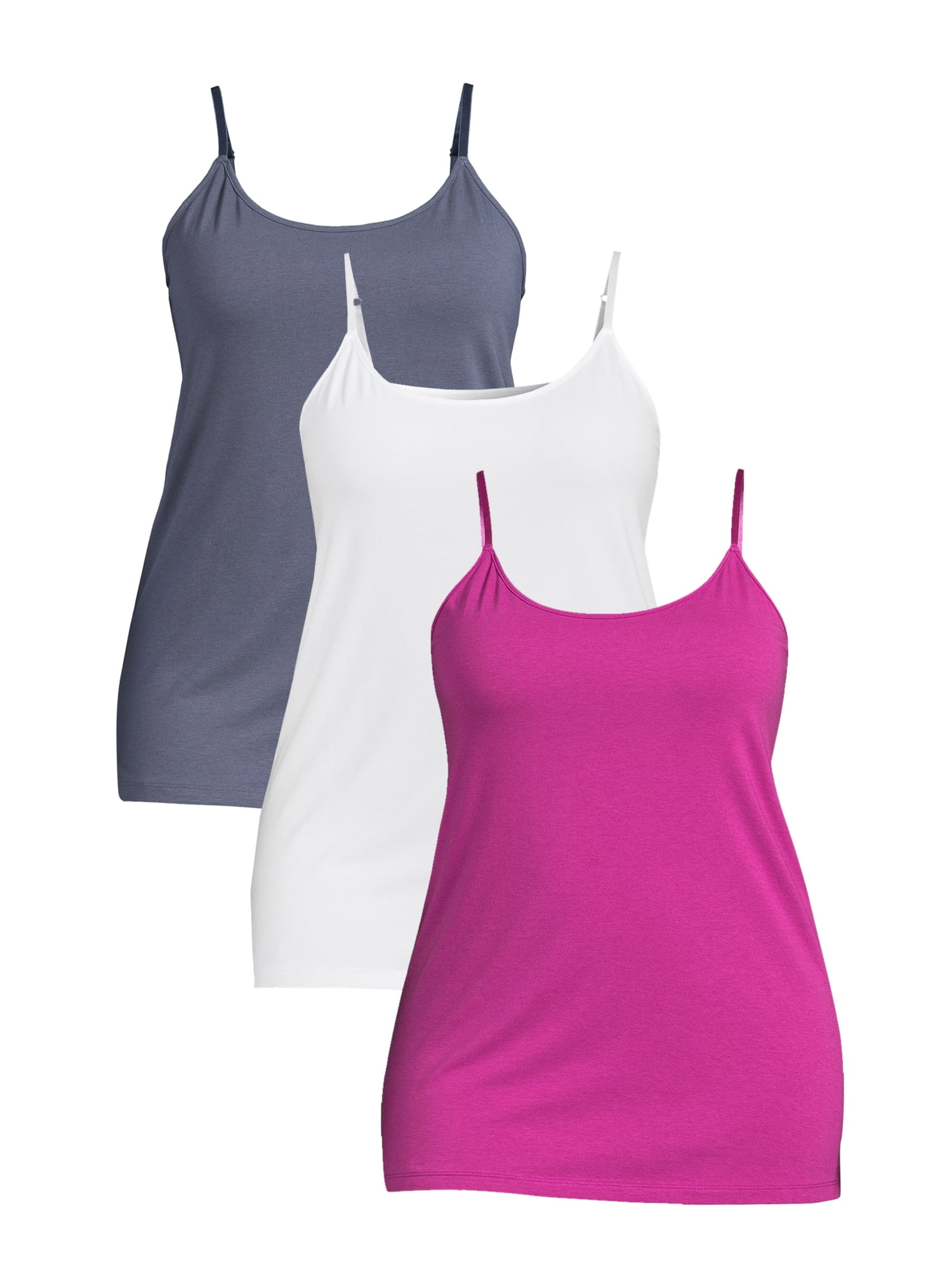 Terra & Sky Women's Plus Size Cami Tank Top, 3-Pack 